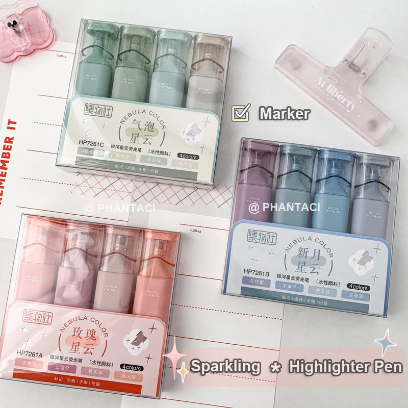 Shiny Highlighter Pen Set