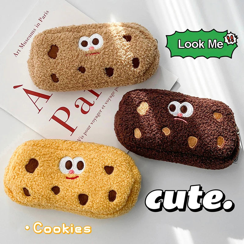 Cute Cookies Series Pencil Bag Cartoon Pencil Case Soft Touch Stationery Storage Bag Large Capacity Pen Bag School Office Supply