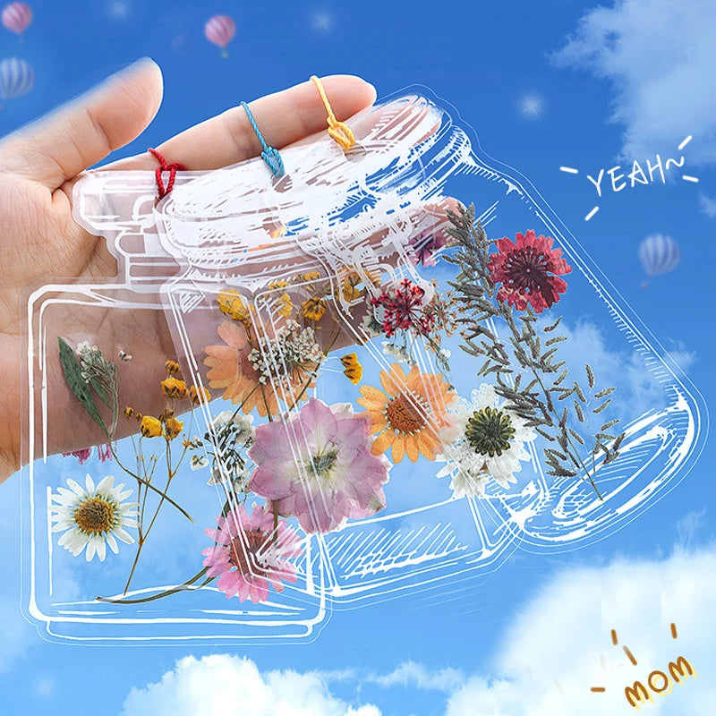 20PCS/Set Creative DIY Bookmark For Students Transparent Wishing Bottle Shape Bookmark Scrapbook Sticker Material Small Gift New