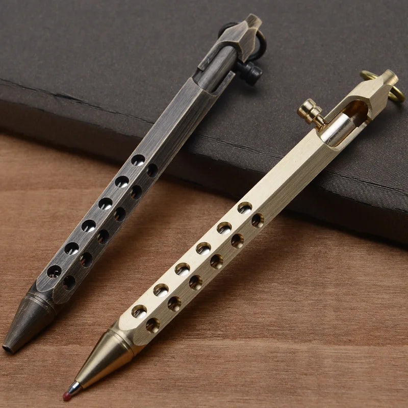 Creative 0.5MM Vintage Gel Pen High Quality Brass Ballpoint Pen Retro Metal Signing Pen Business Gifts School Office Supplies