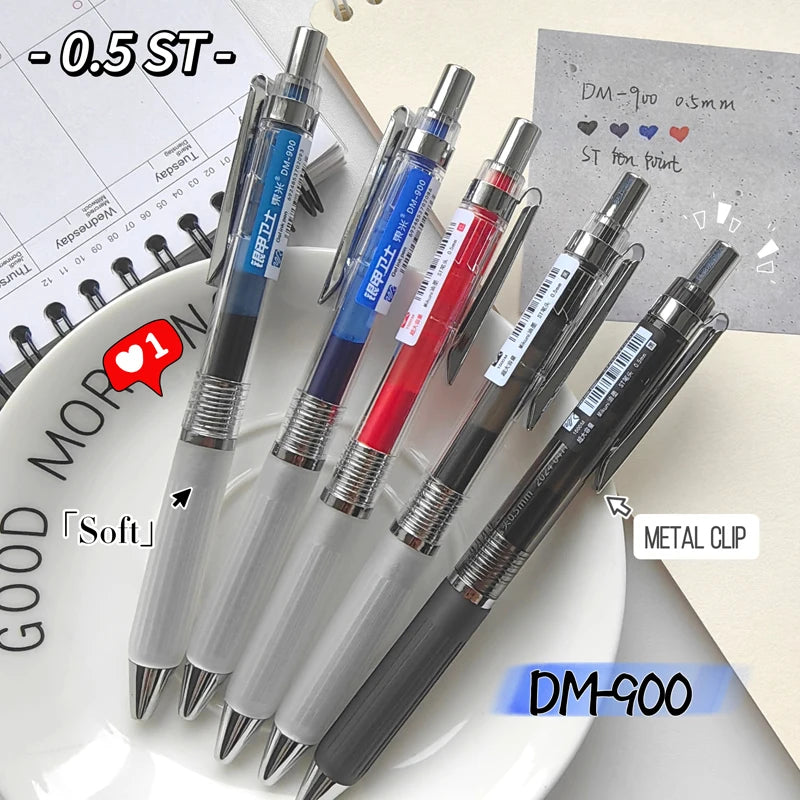 5PCS/Sets High Quality Gel Pen 0.5MM Multicolor Gel Ink Pen Blue Black Red Writing Pen Metal Clip Neutral Pen Office Supply New