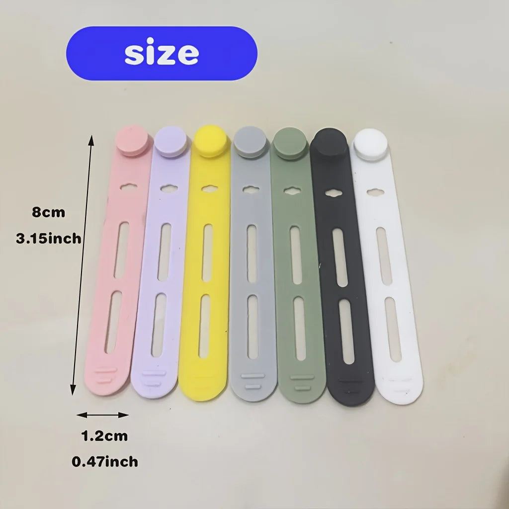 32pcs Reusable Creative Soft Cables Ties in 7 Mixed Colors, Ideal for Organizing Data Lines and Headphone Wires, Cable Tie Clip