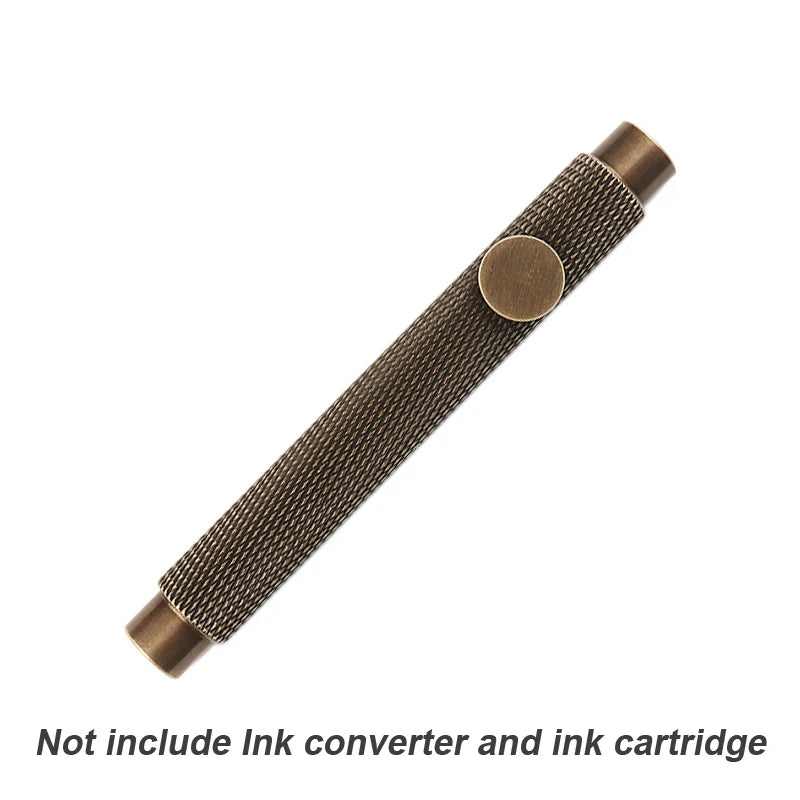 Retro Metal Fountain Pen For Students Vintage Brass Pens Mini Portable Writting Pen Scalable Fountain Pen School Office Supplies