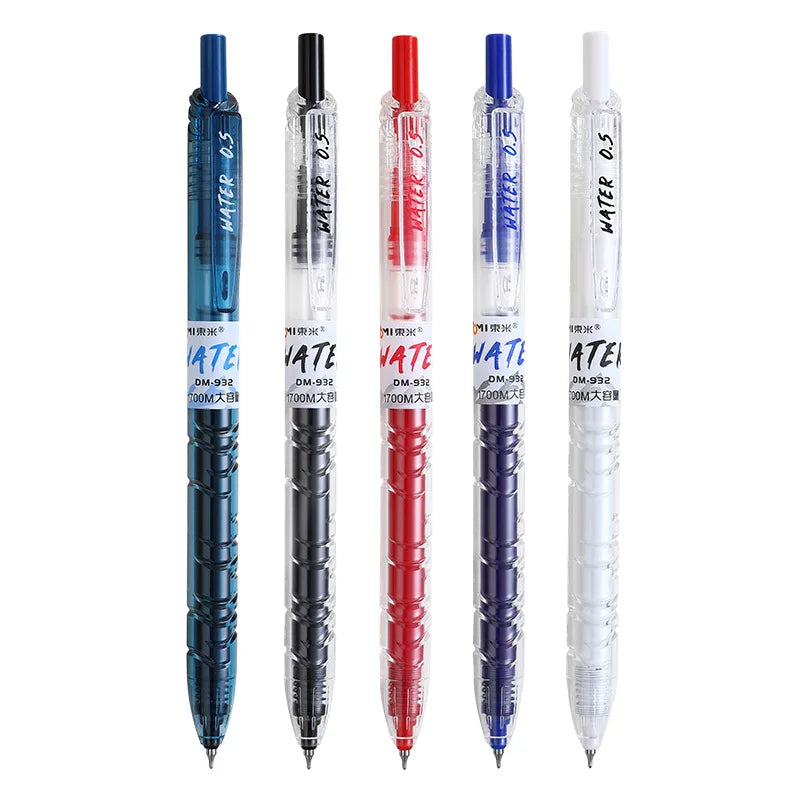 5PCS/Sets Water Series Gel Pen 0.5MM Multicolor Gel Ink Pen Blue Black Red Writing Pen High Quality Neutral Pen Office Supplies